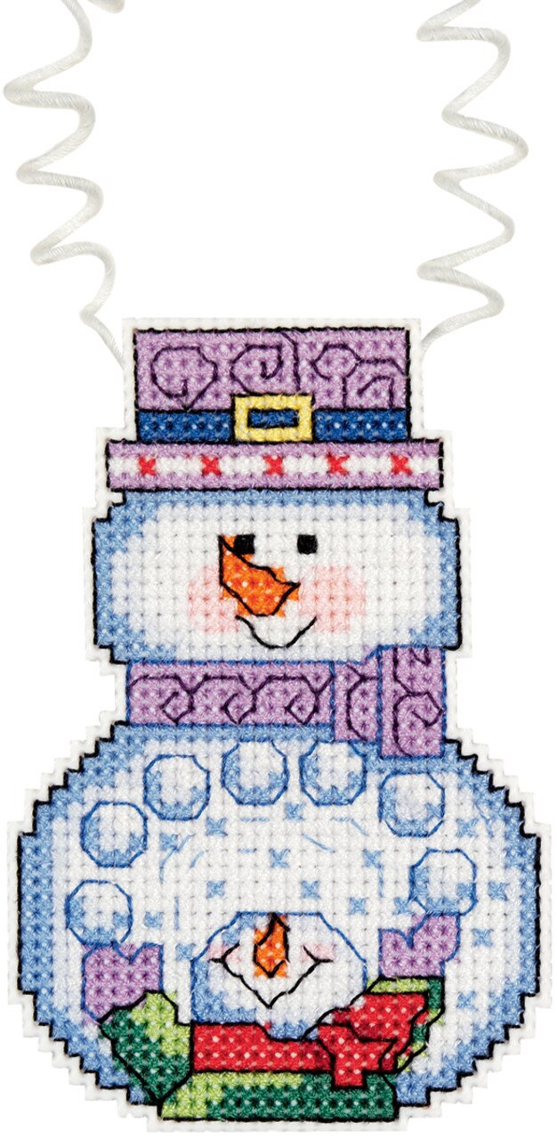 Janlynn/Holiday Wizzers Counted Cross Stitch Kit 3"X2.25"-Snowman With Snowballs
